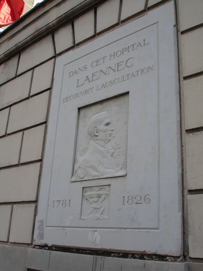 René Laennec's memorial tablet, Necker Hospital, Paris, France.jpg